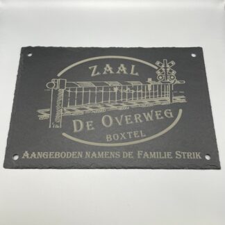 Leisteen naambord gegraveerd