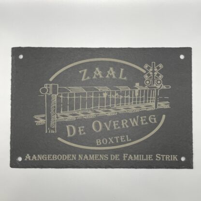 Leisteen naambord gegraveerd