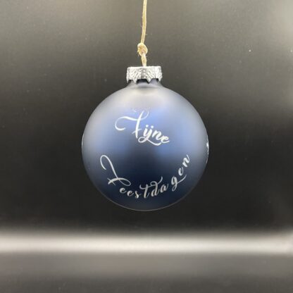 Kerstbal blauw mat